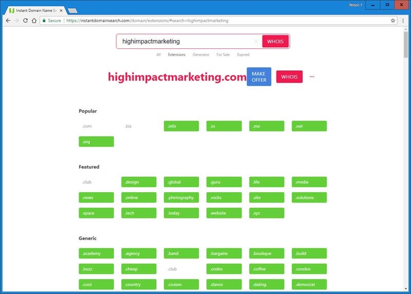 high impact marketing tips instantdomainsearch 2