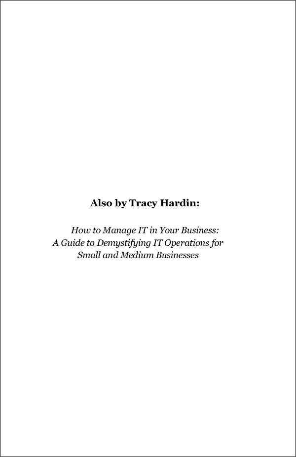 Short business book Front Matter Content Also By page